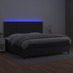 vidaXL Sommier à lattes de lit avec matelas et LED Noir 200x200 cm