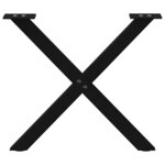 vidaXL Pieds de table basse en forme de X  2 pièces  noir  60 x (42-43) cm  acier