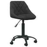 Chaise fauteuil siège de bureau informatique étude velours noir 02_0024046