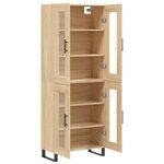 vidaXL Buffet haut Chêne sonoma 69 5x34x180 cm Bois d'ingénierie