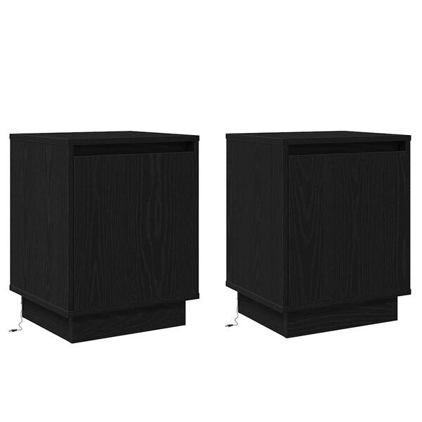 vidaXL Cabinet de chevet 2 Pièces Chêne noir 39 x 34 5 x 50 cm