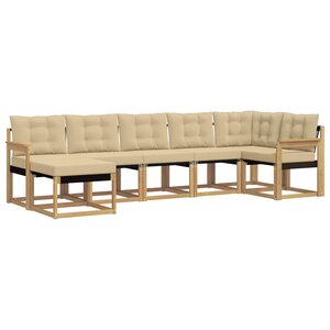 vidaXL Ensemble de canapés d'extérieur 7 pc Blanc et Beige