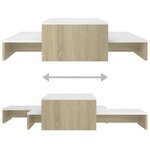 vidaXL Ensemble de tables basses gigognes Blanc chêne 100x100x26 5 cm