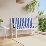 vidaXL Coussins de banc de jardin lot de 2 rayures bleues et blanches
