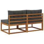 vidaXL Sofa de milieu extérieur avec coussin 2 Pièce Naturel