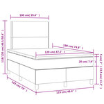 vidaXL Sommier à lattes de lit matelas LED blanc 120x190 cm similicuir
