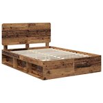 vidaXL Cadre de lit Bois ancien 140 x 190 cm Bois de pin massif