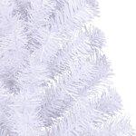 vidaXL Sapin de Noël artificiel moitié avec support blanc 150 cm PVC