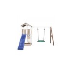 AXI Beach Tower avec balancoire nid Marron Blanc Bleu Toboggan