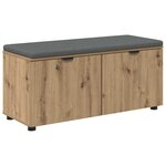 vidaXL Banc d'entrée avec coussin Chêne artisanal 100 x 38 x 46 cm