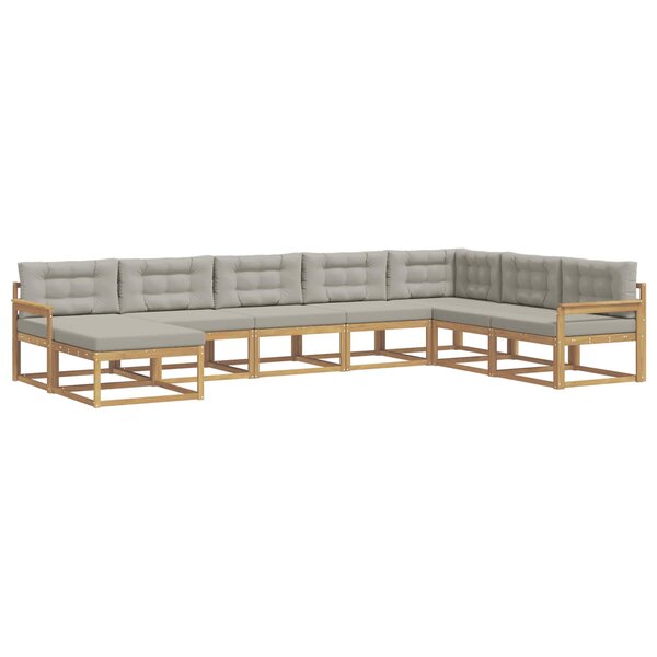 vidaXL Ensemble de canapés d'extérieur 8 pc Blanc et gris clair