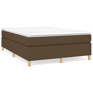 vidaXL Cadre de lit sans matelas marron foncé 140x190 cm tissu
