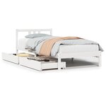 vidaXL Cadre de lit sans matelas blanc 90x200 cm bois de pin massif