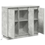 Buffet vidaXL avec LED  Gris béton  90x32x75 cm  en bois d'ingénierie