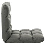 Vidaxl chaise pliable de sol gris foncé microfibre