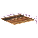 vidaXL Dessus de table carré 60x60 cm 15-16 mm Bois de récupération