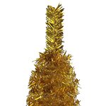 Vidaxl arbre de noël mince avec led et boules doré 240 cm