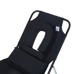 Bain de soleil pliable transat inclinable 4 positions chaise longue de lecture 3 coussins fournis noir