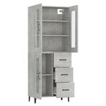 vidaXL Buffet haut Gris béton 69 5x34x180 cm Bois d'ingénierie