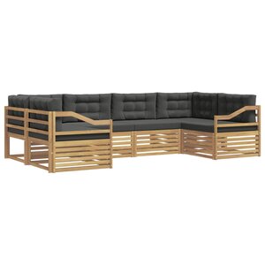 vidaXL Ensemble de canapés d'extérieur 6 Pièces Blanc et anthracite