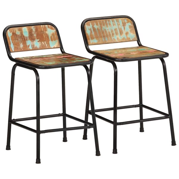 vidaXL Tabourets de bar lot de 2 46x35 5x70cm bois massif récupération