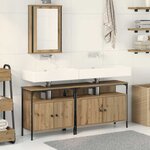 vidaXL Meubles de salle de bain 3 Pièces Marron 80 x 30 x 60 cm