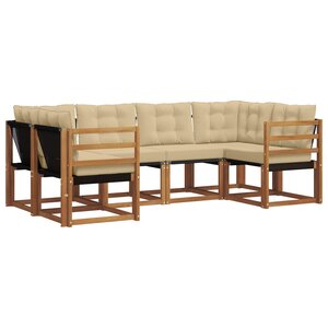 vidaXL Ensemble de canapés d'extérieur 6 Pièces Naturel et Beige