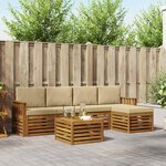 vidaXL Ensemble de canapés d'extérieur 6 Pièces Naturel et Beige