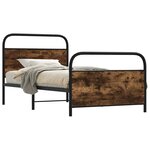 vidaXL Cadre de lit sans matelas 100x200 cm chêne fumé bois ingénierie