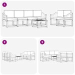 vidaXL Ensemble de canapés d'extérieur 7 Pièces Blanc et Beige