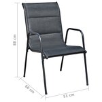 vidaXL Mobilier de salle à manger d'extérieur 9 Pièces Acier Noir