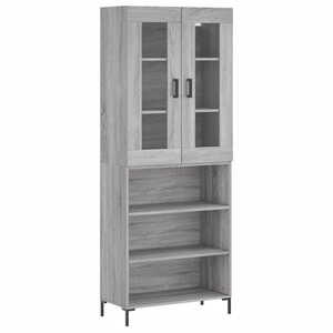 vidaXL Buffet haut Sonoma gris 69 5x34x180 cm Bois d'ingénierie