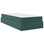vidaXL Lit avec rangement et matelas Vert foncé 90 x 200 cm Velours