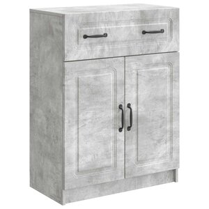 vidaXL Buffet Gris béton 66 x 34 5 x 87 cm Bois d'ingénierie