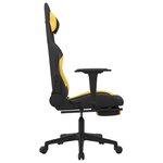 vidaXL Chaise de jeu avec repose-pied Noir et jaune Tissu