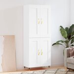 vidaXL Buffet haut Blanc 69 5x34x180 cm Bois d'ingénierie