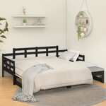 vidaXL Lit coulissant sans matelas noir bois de pin massif