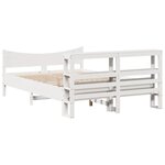 vidaXL Cadre de lit avec tête de lit blanc 140x200 cm bois pin massif