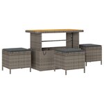 Ensemble de canapé de jardin 9 pièces avec coussins en poly rattan gris