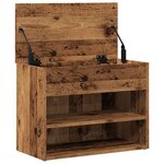 vidaXL Banc à chaussures vieux bois 60x30x45 cm bois d'ingénierie