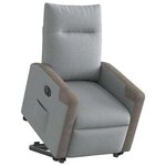 vidaXL Fauteuil inclinable électrique gris clair tissu