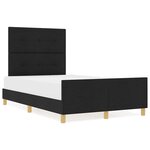 vidaXL Cadre de lit avec tête de lit Noir 120 x 190 cm tissu