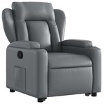 vidaXL Fauteuil inclinable Gris Similicuir
