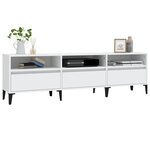 vidaXL Meuble TV blanc 150x30x44 5 cm bois d'ingénierie