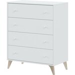 Commode Sweet 4 tiroirs - Blanc - 95 x 77.5 x 40 cm