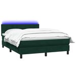 vidaXL Sommier à lattes de lit et matelas et LED vert foncé 160x210cm velours