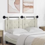 vidaXL Tête de lit suspendue Avec lumière LED Crème Velours