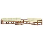 vidaXL Ensemble de canapés d'extérieur 9 Pièces Naturel et Crème