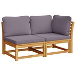 vidaXL Salon de jardin 2 Pièces avec coussins bois massif d'acacia