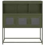 vidaXL Buffet vert olive 100 5x39x107 cm acier laminé à froid